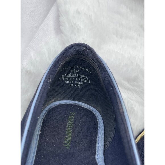 Vintage Grasshopper Canvas Shoes Blue with Light Blue Stripe Size 8.5M - Picture 7 of 9